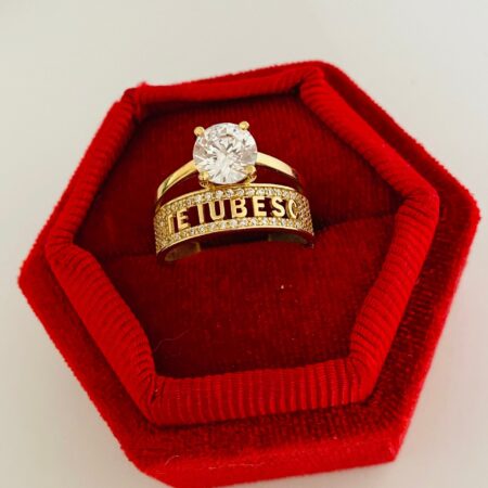 14k gold “Te iubesc “ ring MI0030
