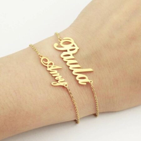 14k gold any name bracelet or necklace  BBF31