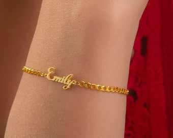 14k gold any name bracelet or necklace BBF25