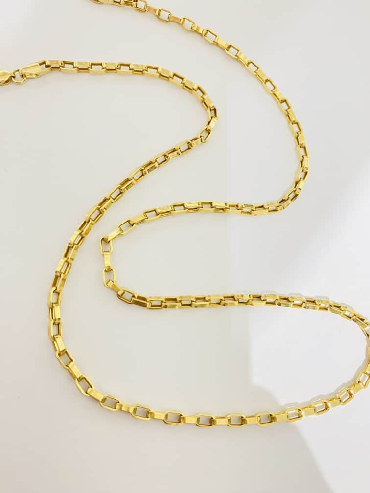 14k gold plain chain Iano10
