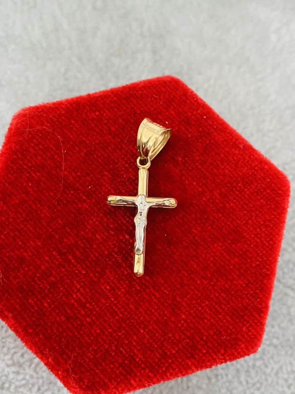 14k gold cross pendant DEBR7
