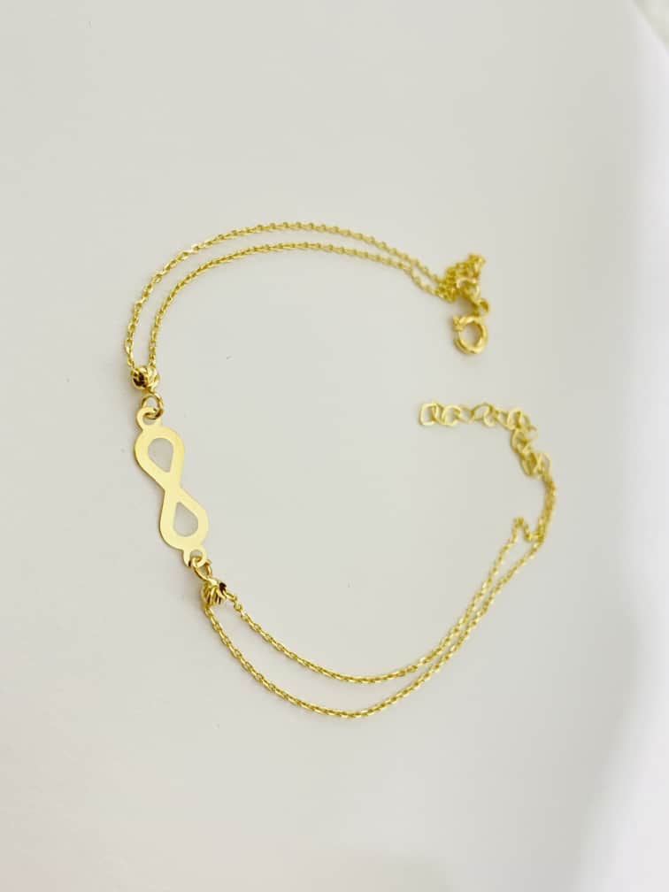 14k gold double string bracelet with infinity IAN600A