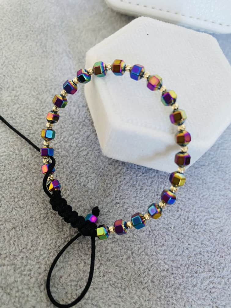 14k gold special coloured beading bracelet JAN20