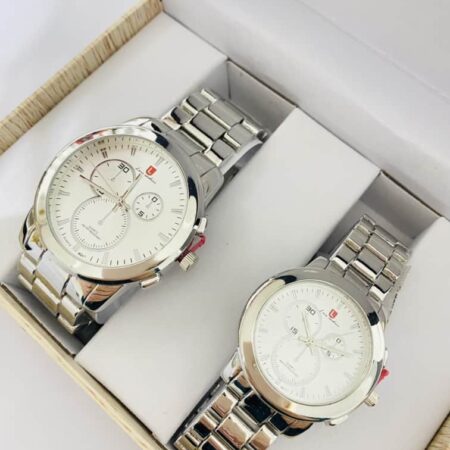 Luis  His & Her Watch Gift Set - Silver/Gold color (2494