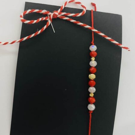 Bracelet “Mărțișor” with string white and red , GOV2