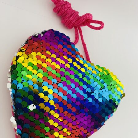 Girls heart rainbow design bags “random colours “