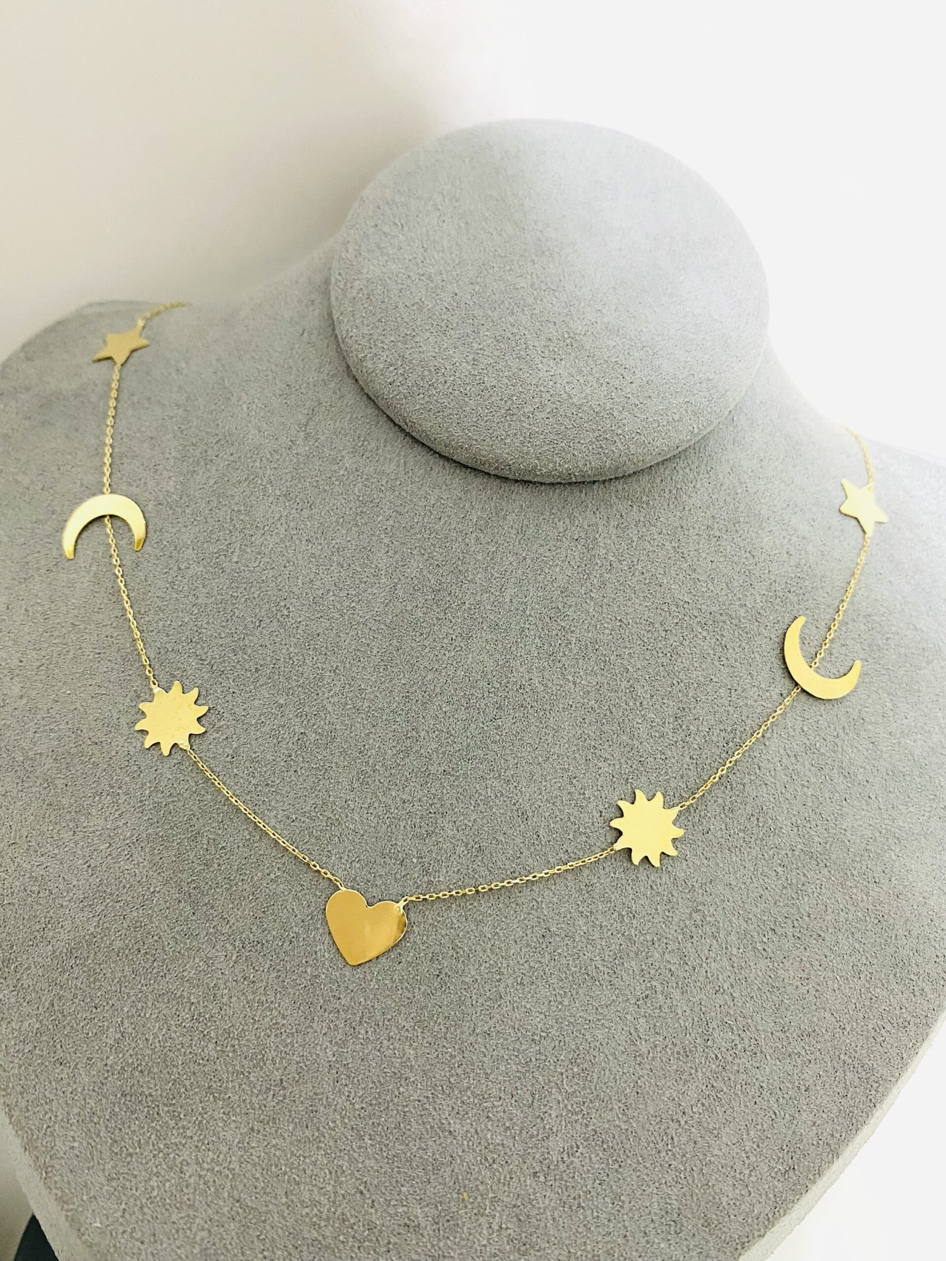 14k gold necklaces Heart- sun- moon- start NOV5