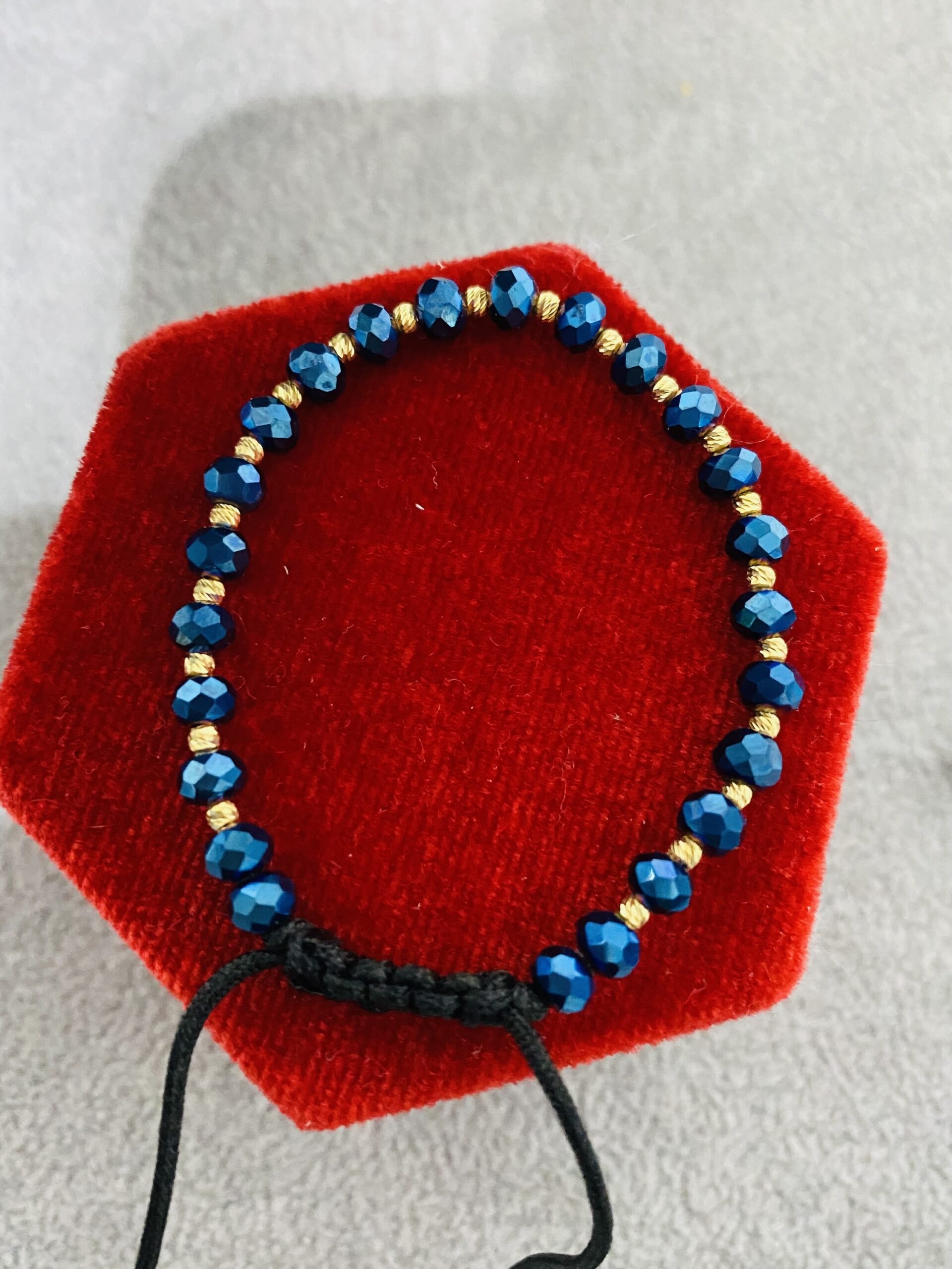 14k gold bracelet with blue stones COL15