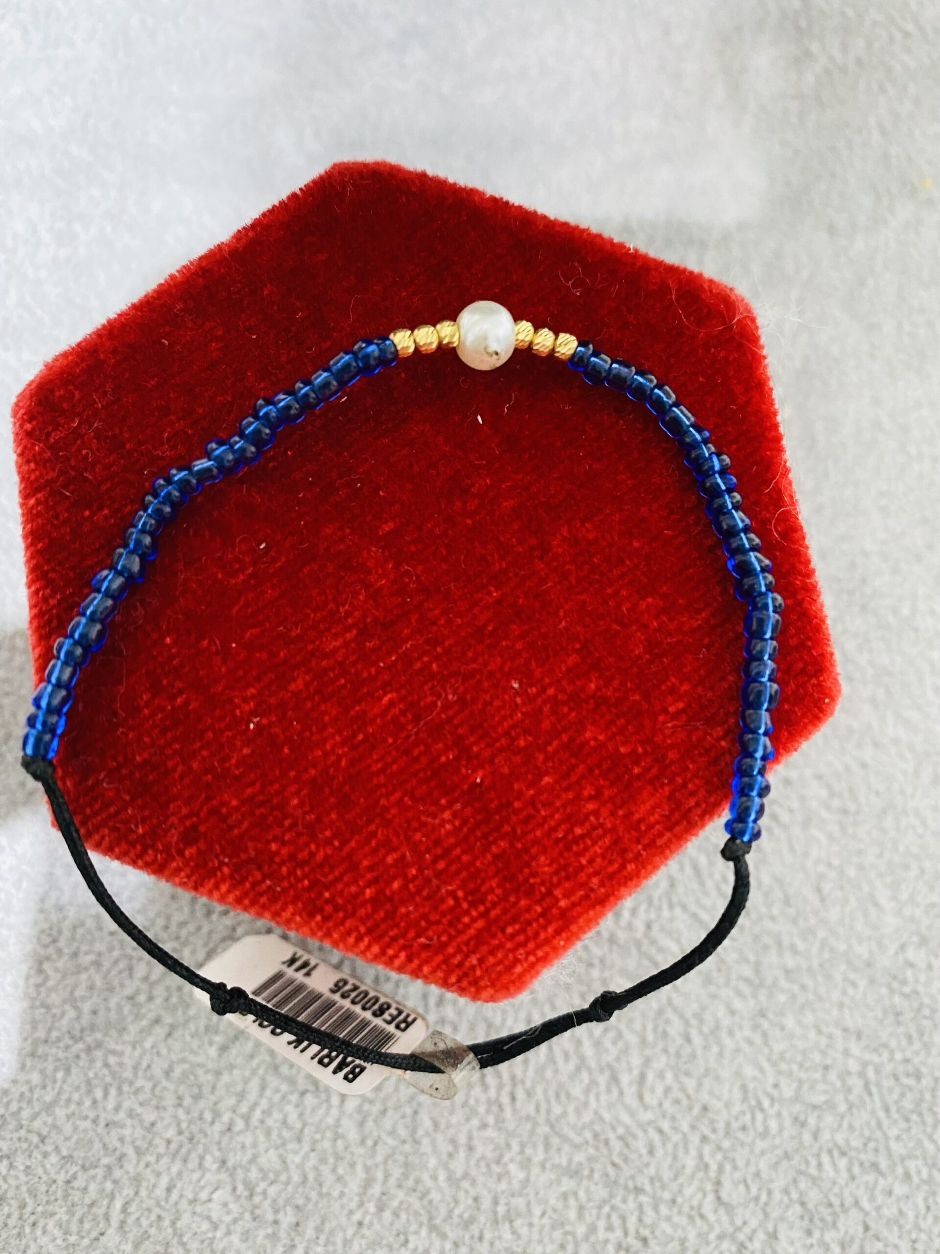 14k gold bracelet with blue stones COL15 - Image 2