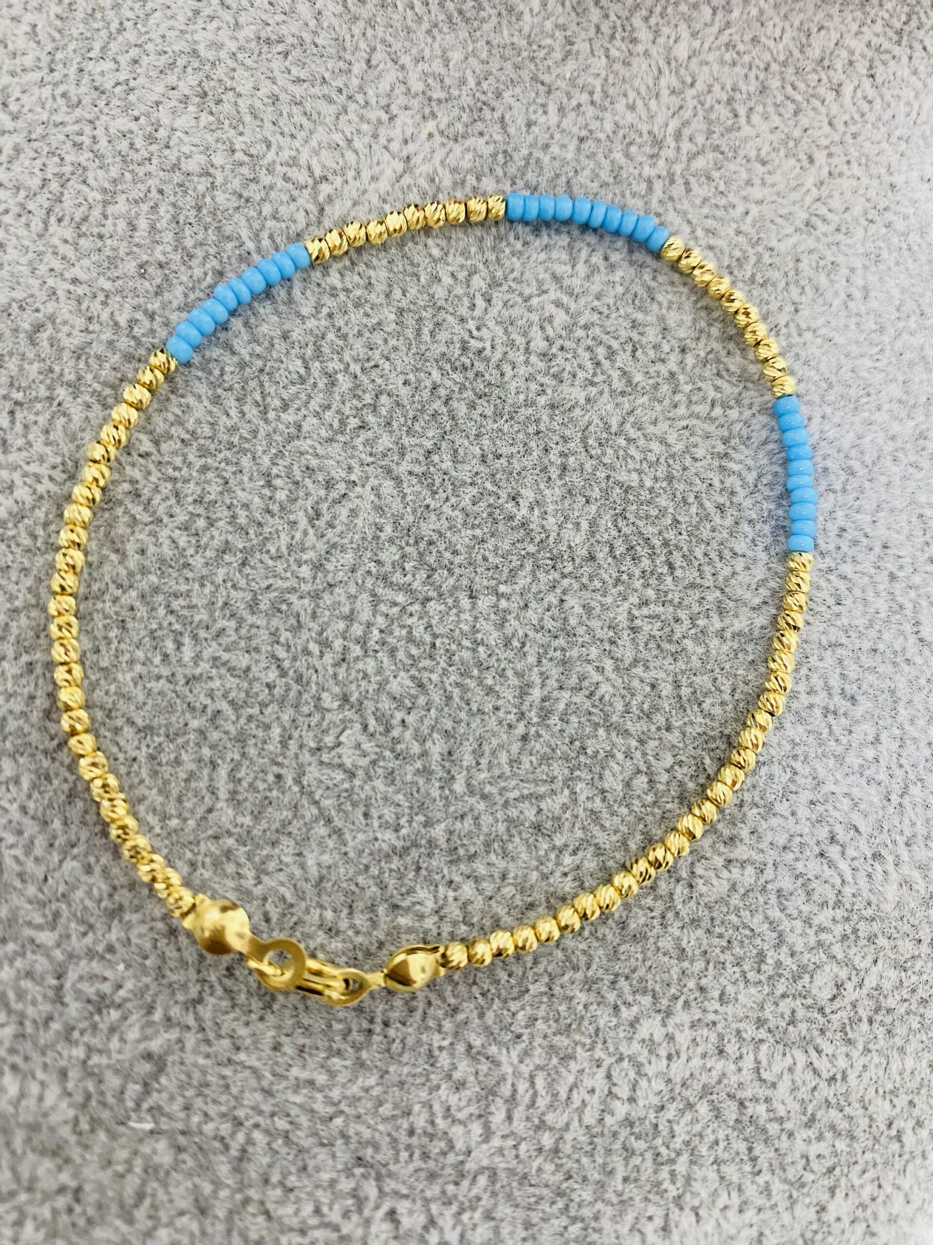 14k gold bracelet with blue stones COL15 - Image 3