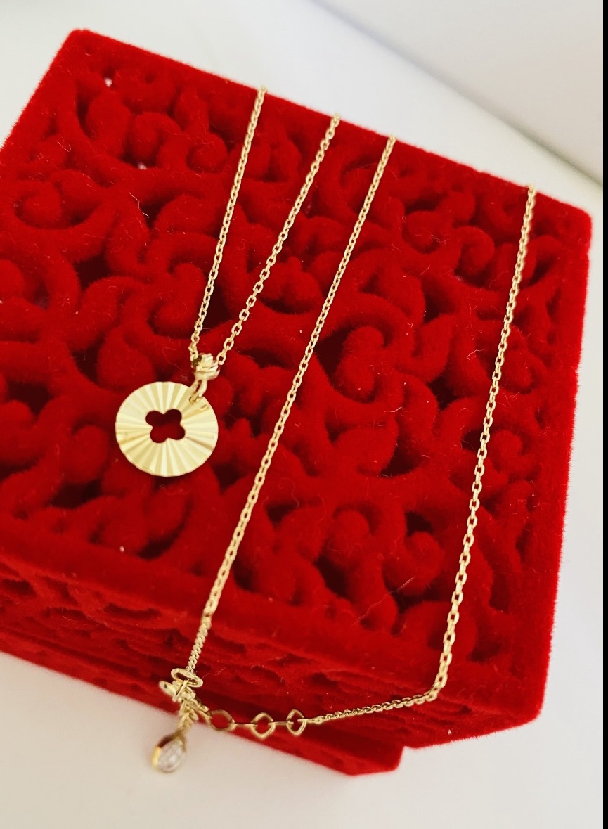 14k GOLD NECKLACE J742