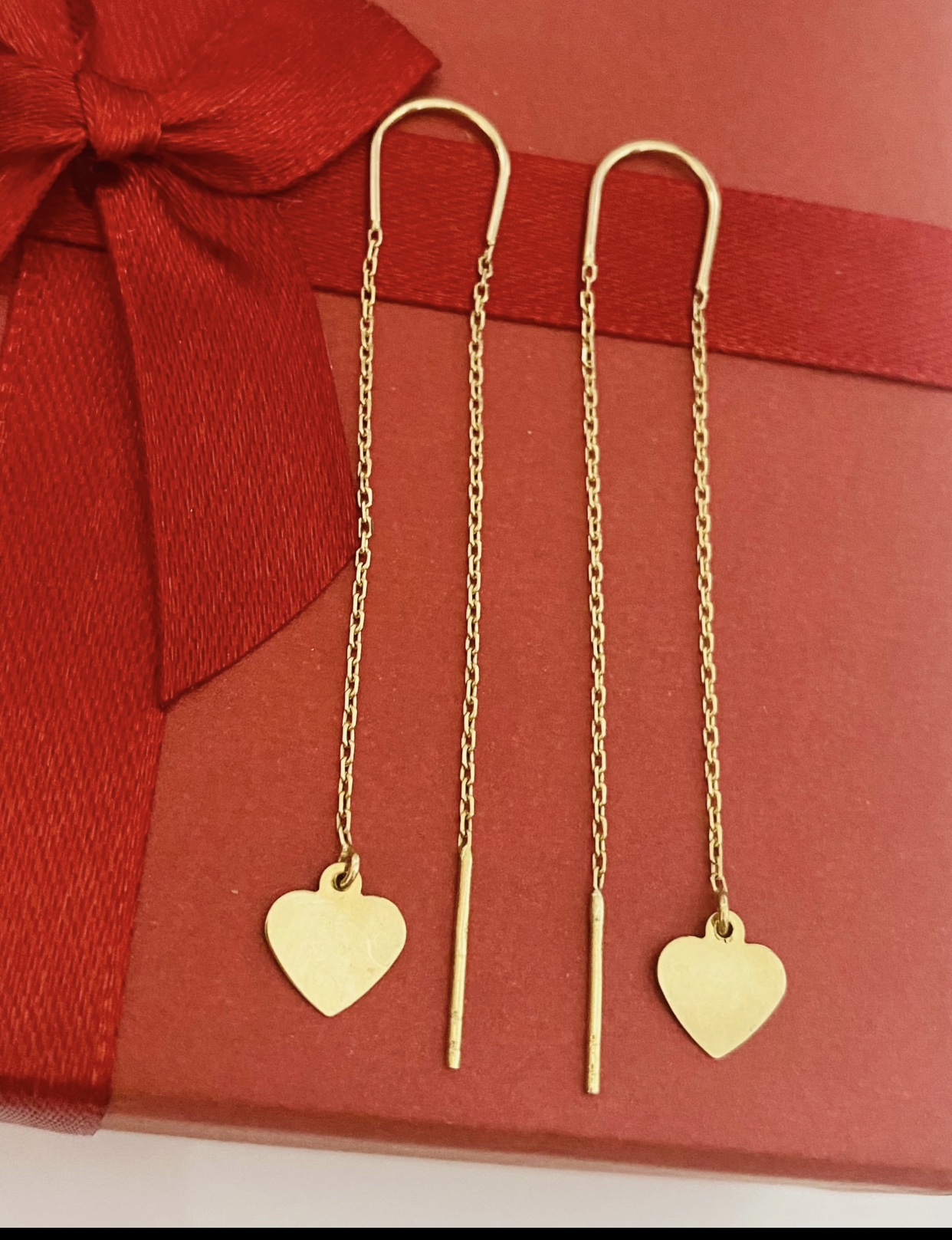 14k gold long earrings CLF1v