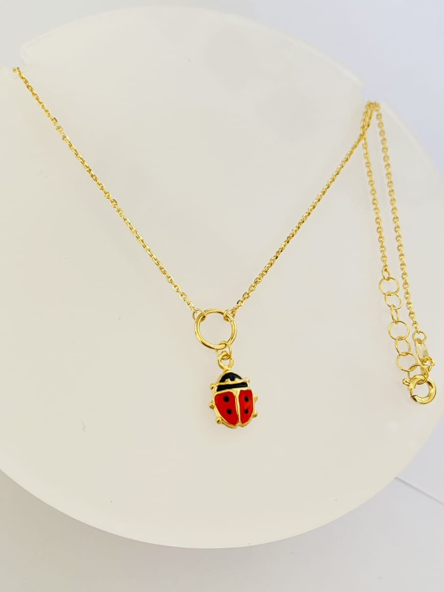 ITALY 14k gold necklace L2100 CL Ladybird