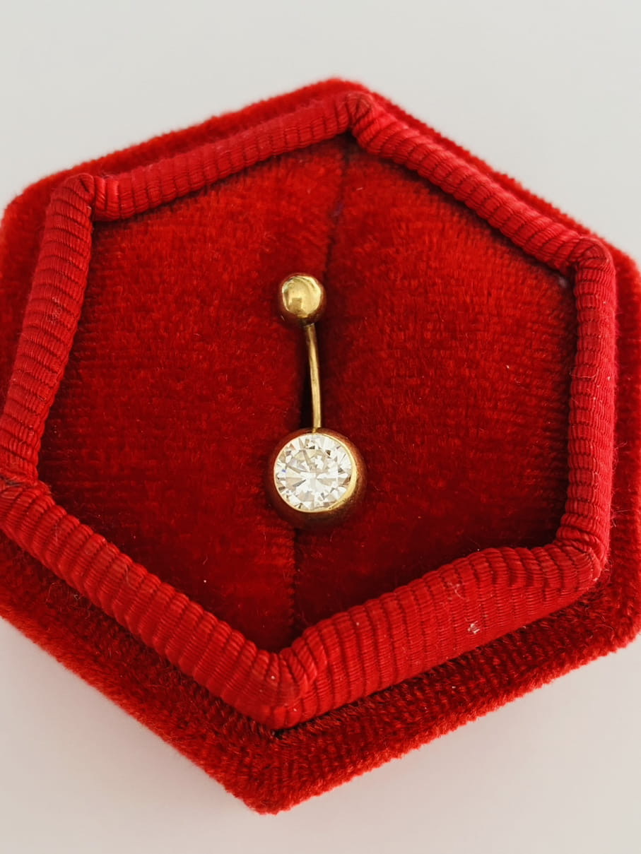 14k gold belly piercing MTE04G
