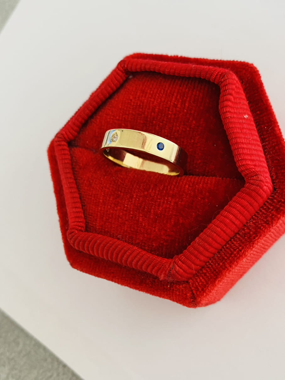 14k gold ring July 27 size 15/55/O
