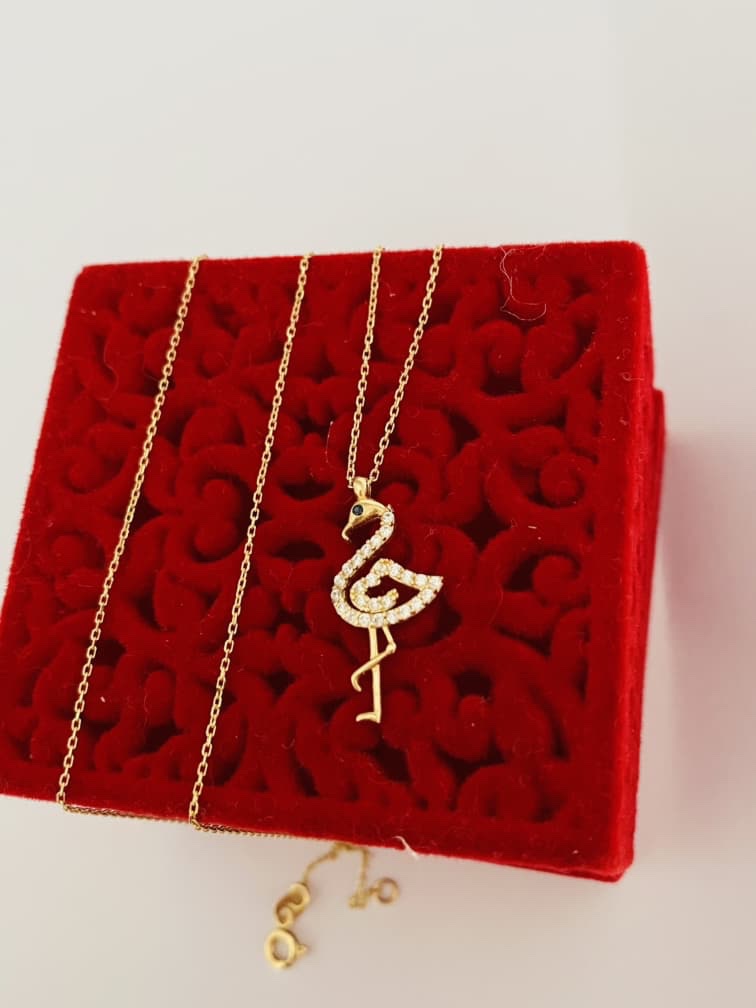 14k double heart necklace New 01JLLYA