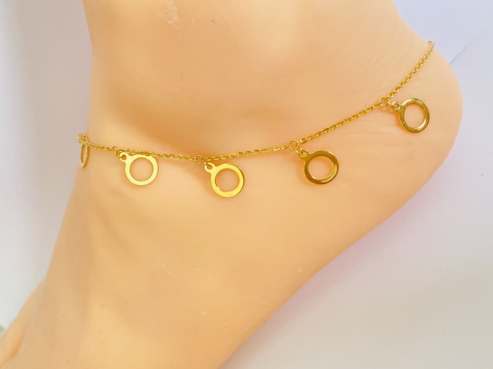 14k Italy Gold ankle bracelet JUNT14W - Image 2