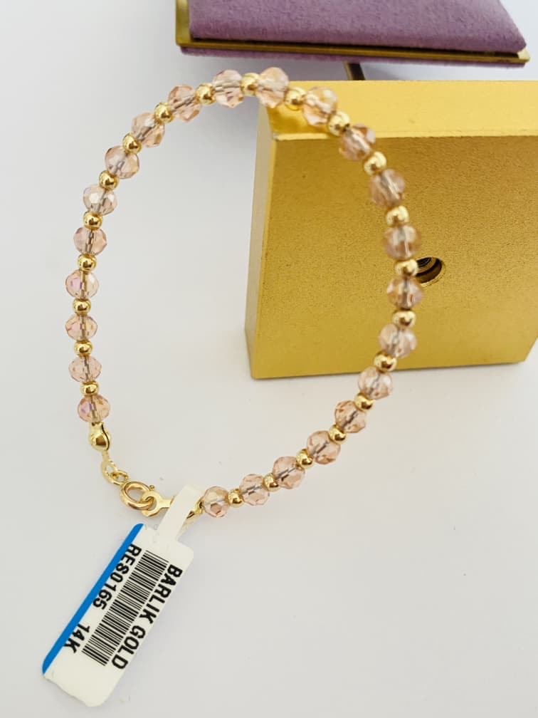 14k gold string bracelet 0SPE10 /15cm