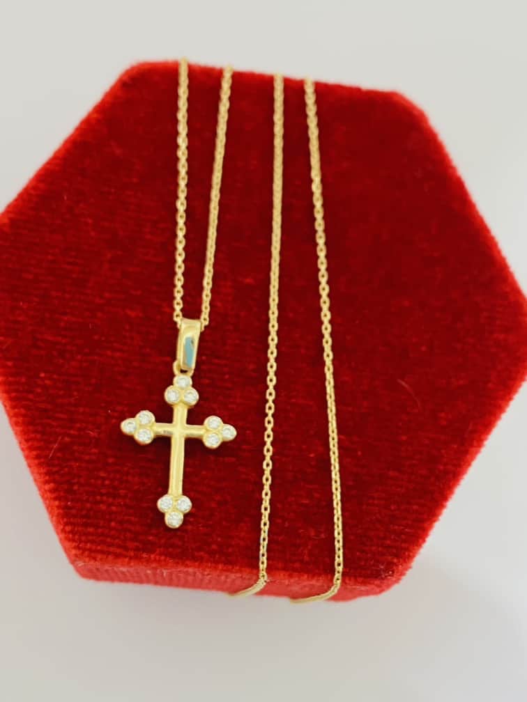14K gold chain with pendant Alenove33