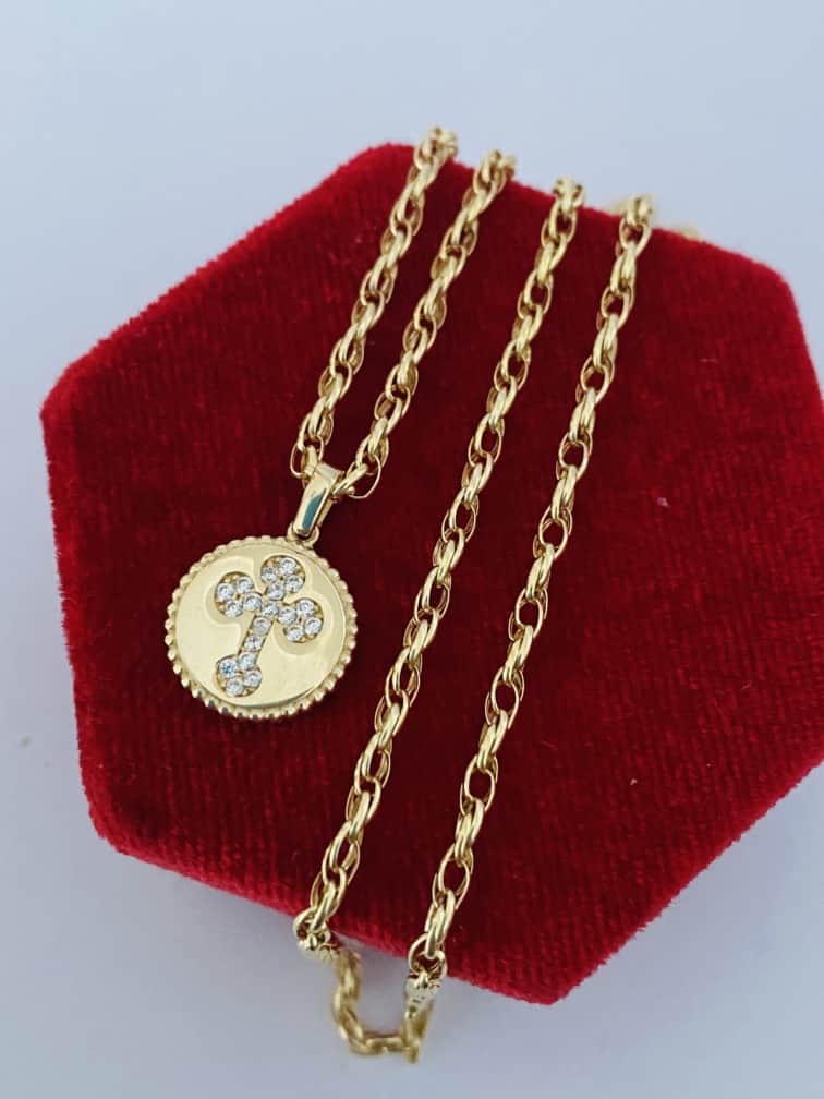 14k gold chain and pendant 24nvme130