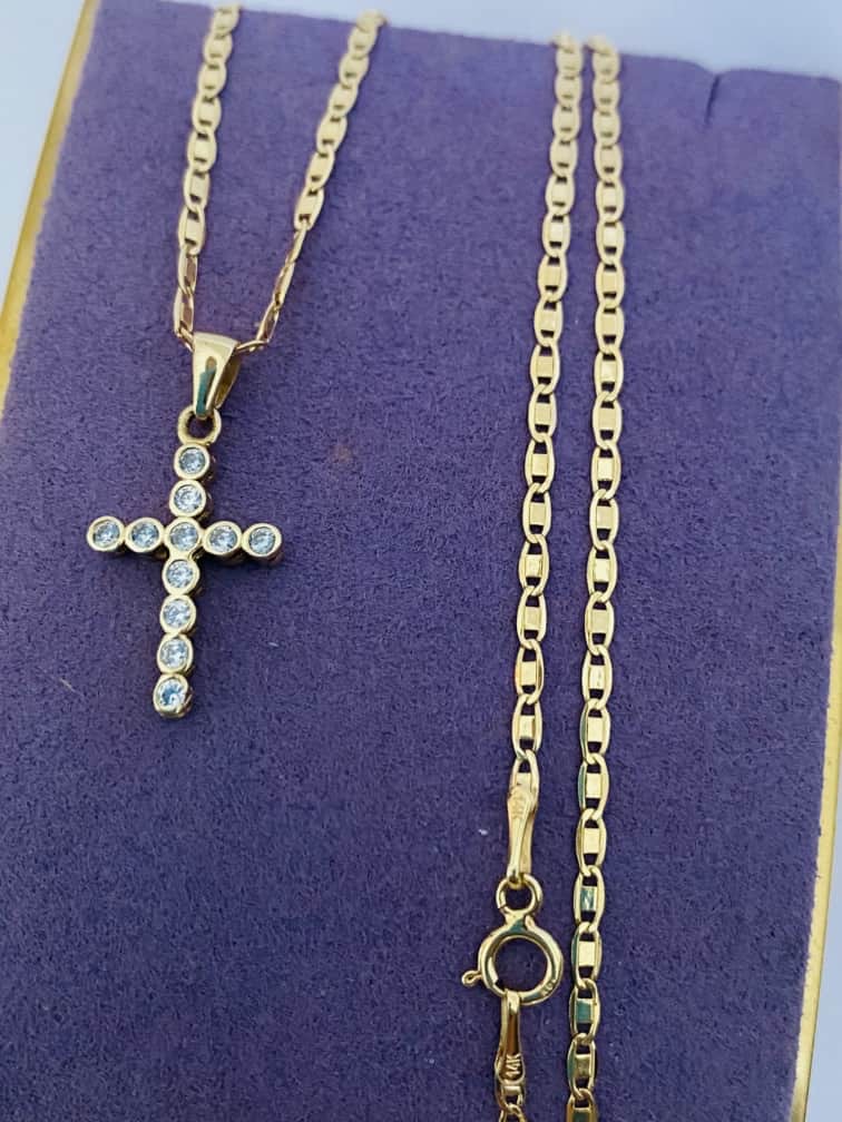 14k gold chain and pendant 24nvme153