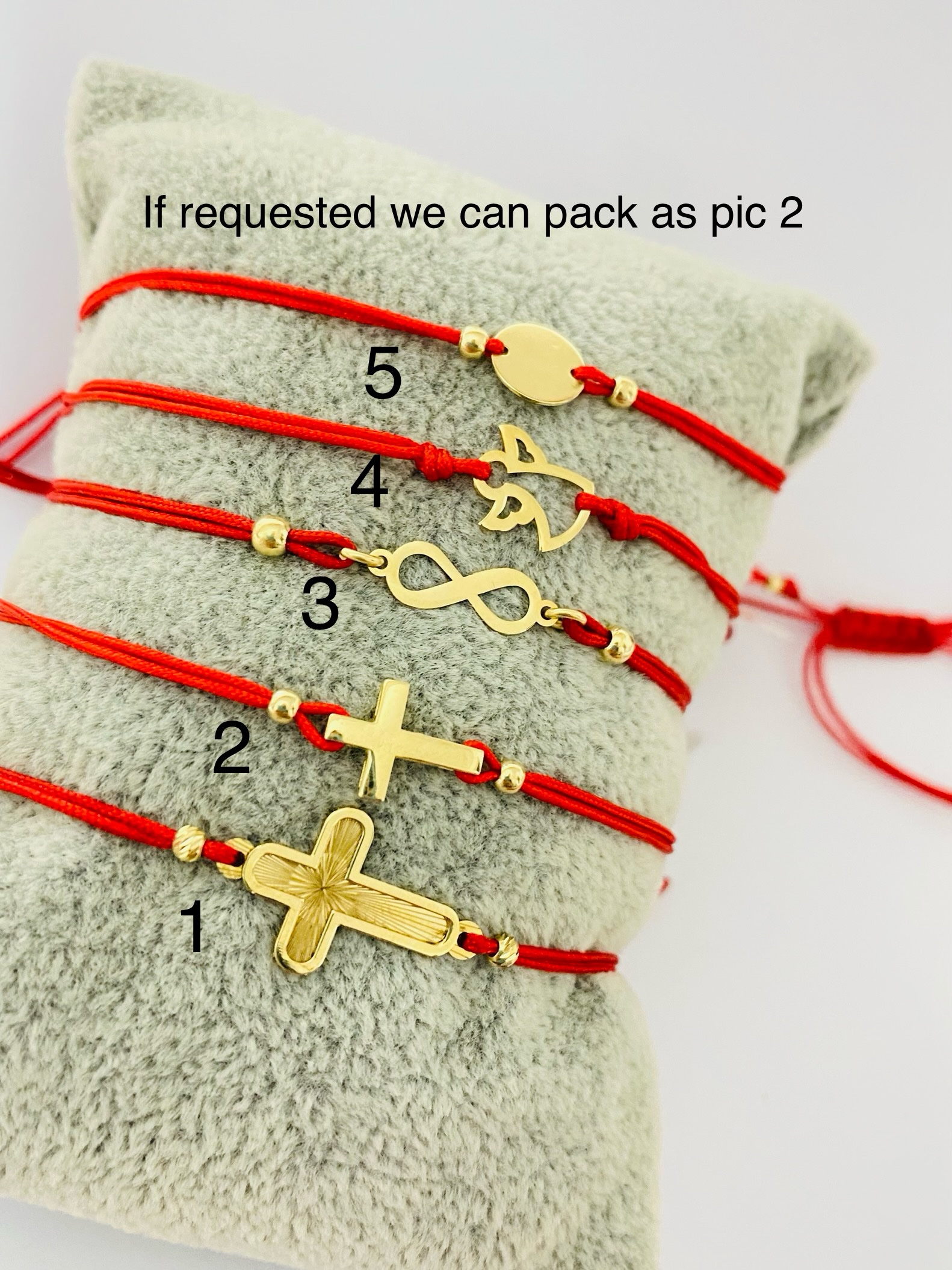 Red string bracelet with 14k gold pendant 25-020