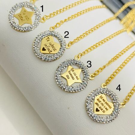 14k gold necklace with message on it NEW ITALY GOLD , free engraving