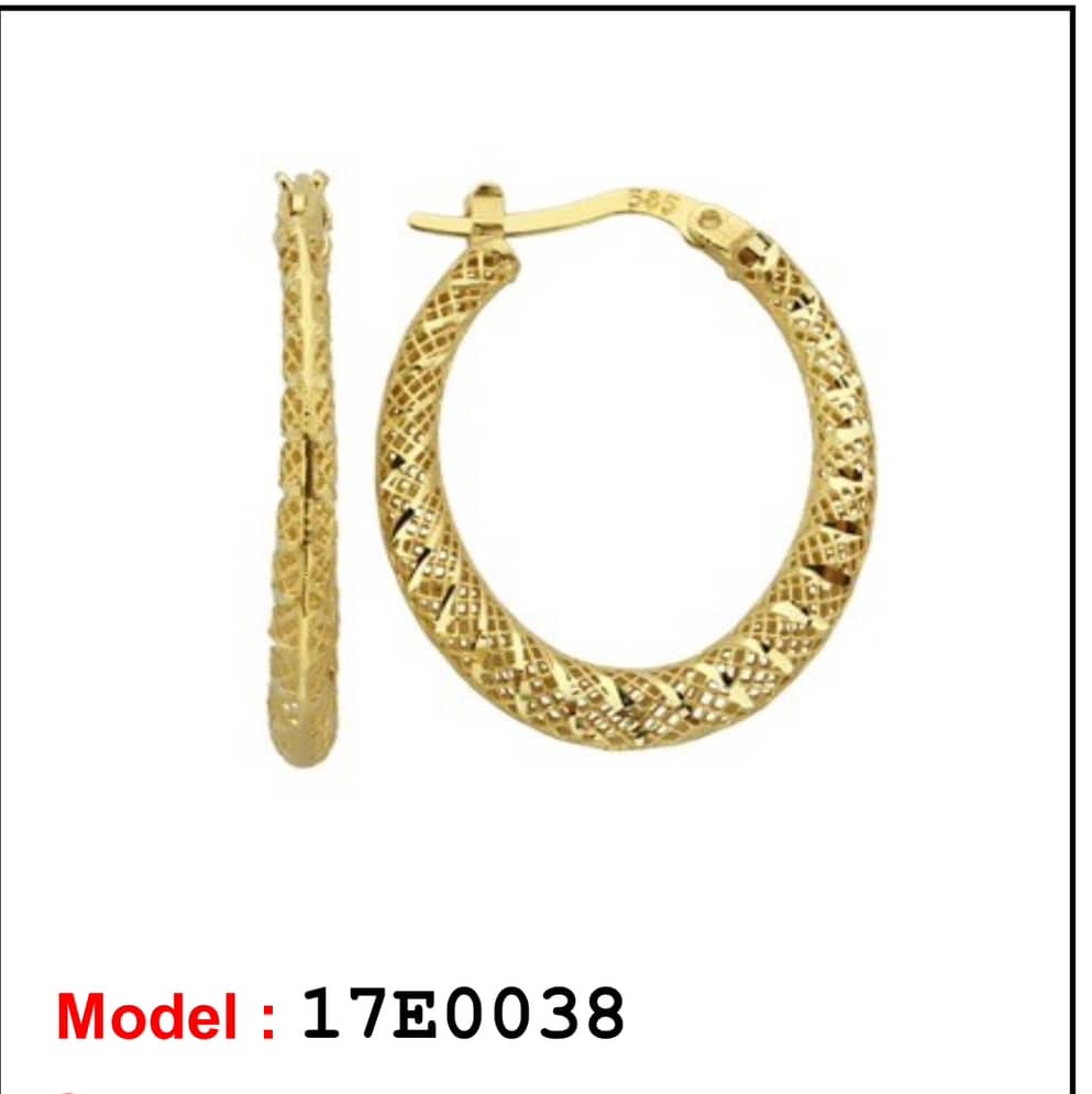 14k gold New 1.5cm earrings 17E0038