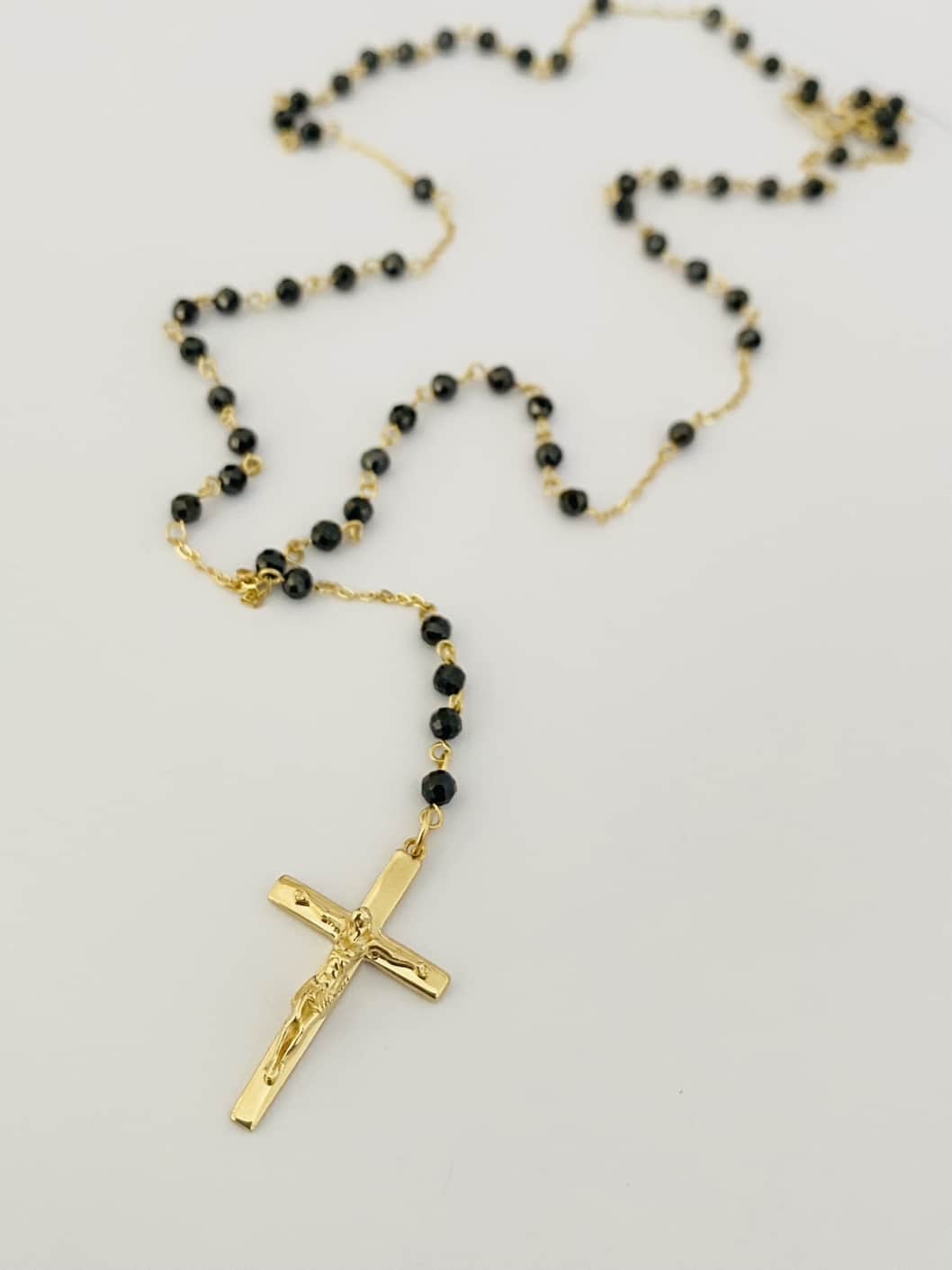 14k gold rozariu with beads 25MTE