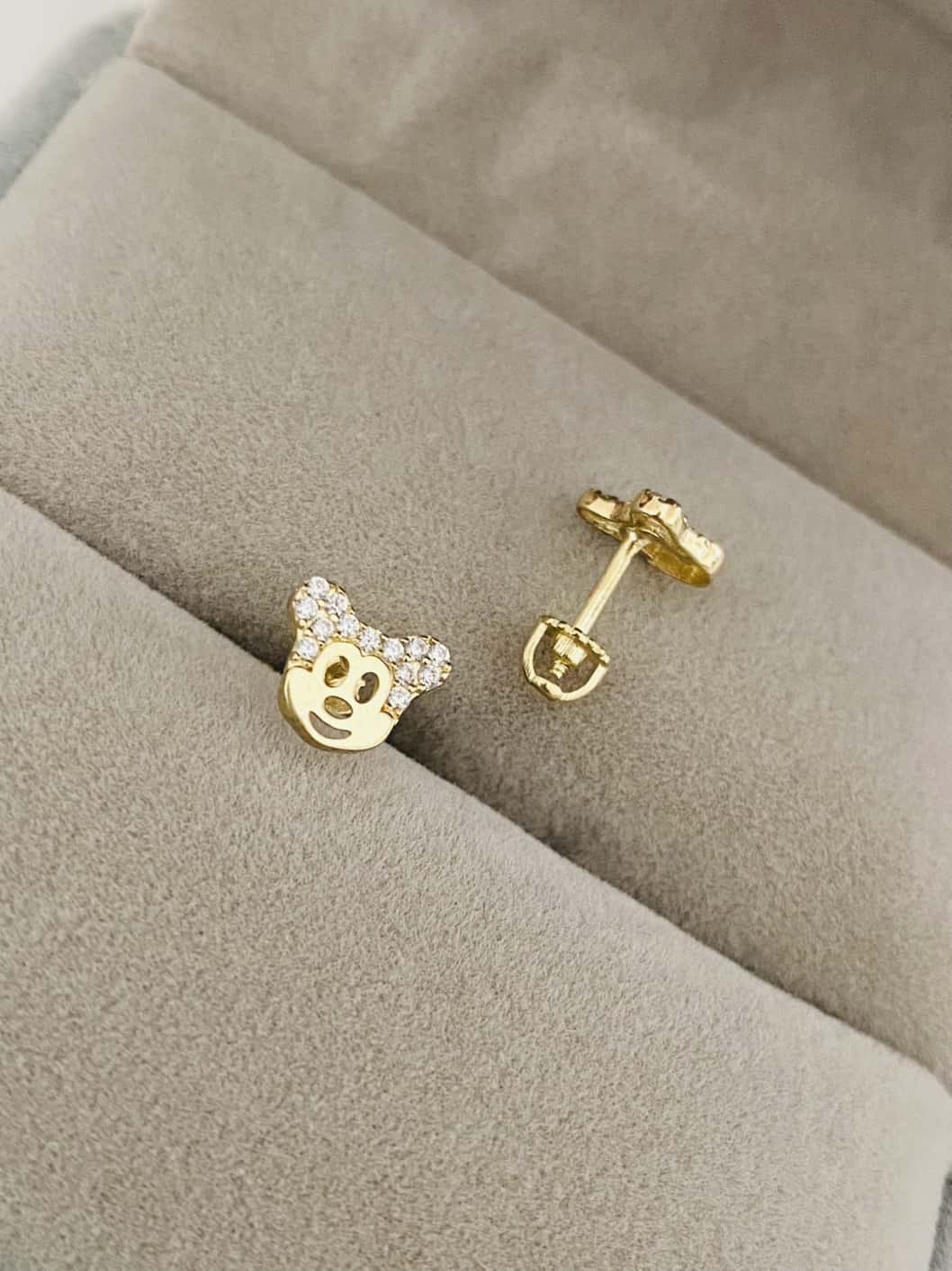 14k gold screw earrings for kids 25B