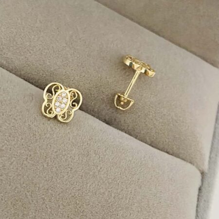 14k gold screw earrings for kids 25E