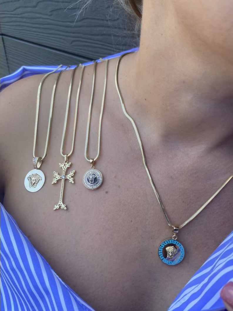 14k gold cross Necklaces 50cm JULBA055 - Image 2