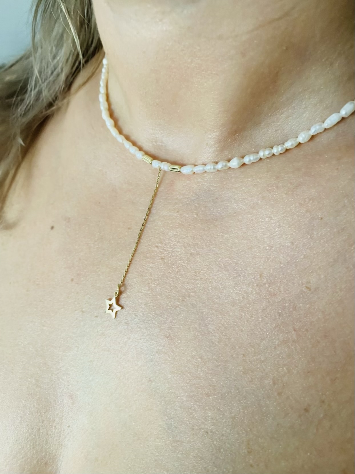 Necklaces 4mm freshwater culture pearls and 2mm and long string 14k gold beads