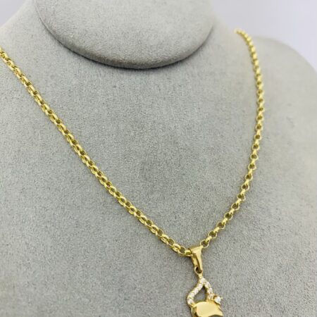 14k gold Chain and Pendant 40cm 25OCTB015