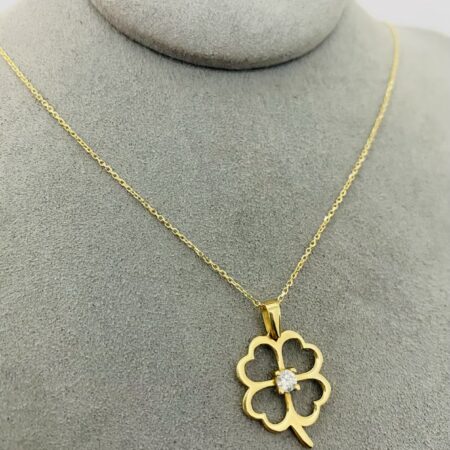 14k  gold  Chain and Pendant 45cm 25OCTB043