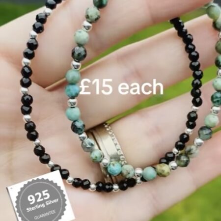 925 sterling silver bracelet with beads SS1