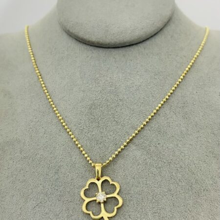 14k  gold  Chain and Pendant 45cm 25OCTB069