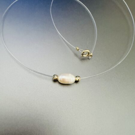 New model middle big freshwater pearls and 2 x 3mm 14k gold beads