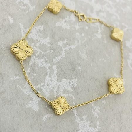 14k gold 8mm and 10mm flower bracelet 25NOV1N