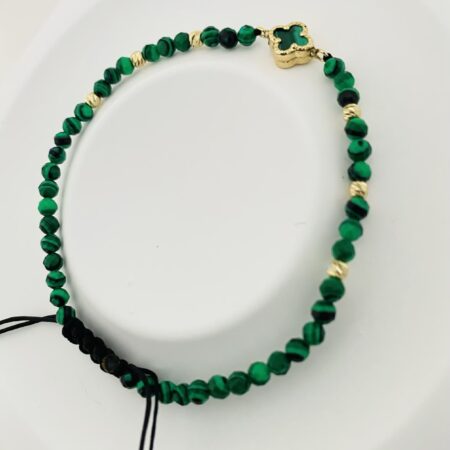 14k gold 2.5mm beads and middle malachite pendant with natural malachite beads 3mm