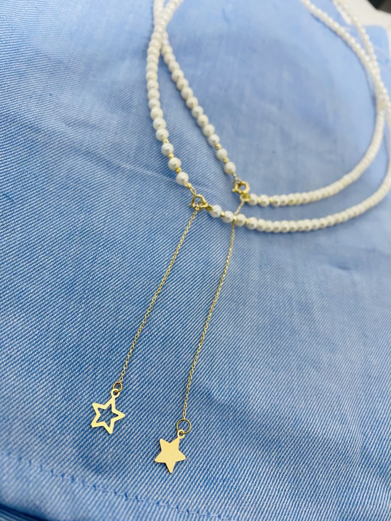 14k gold chain and pendant with freshwater pearls bestseller NWM