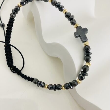 New hematite beads and 14k gold 3mm beads HB002