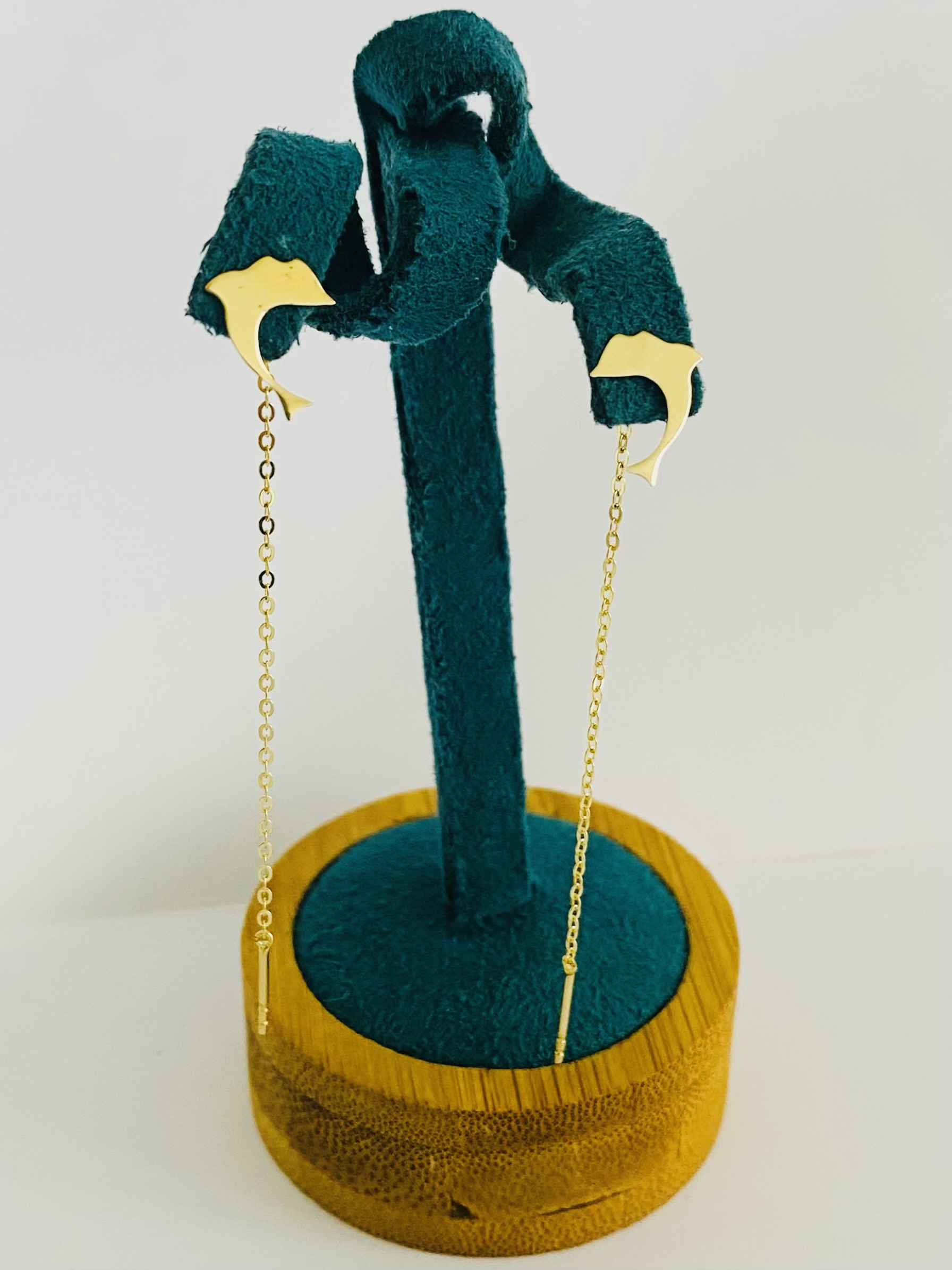 14k gold long 7cm earrings LNG-128