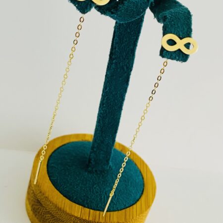 14k gold long 7cm earrings LNG-127