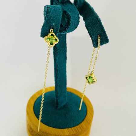 14k gold long 7cm earrings LNG-134