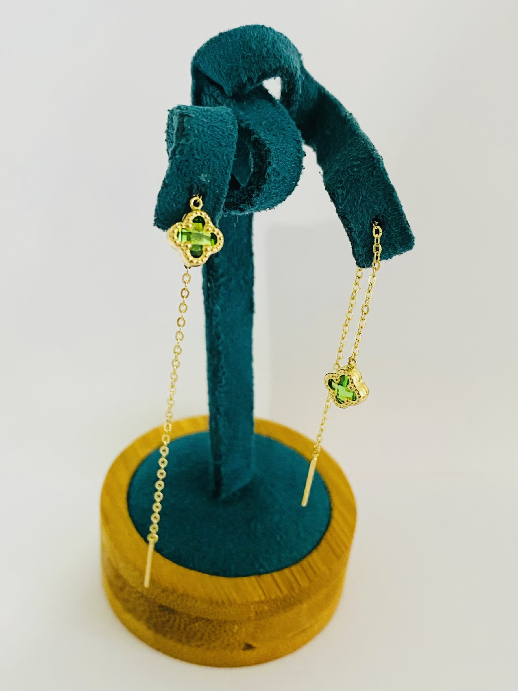 14k gold long 7cm earrings LNG-134