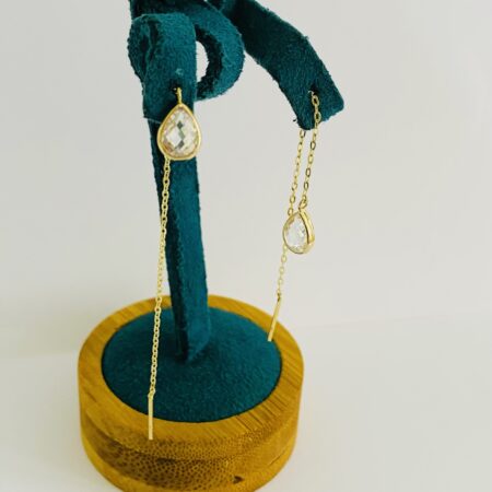 14k gold long 7cm earrings LNG-130