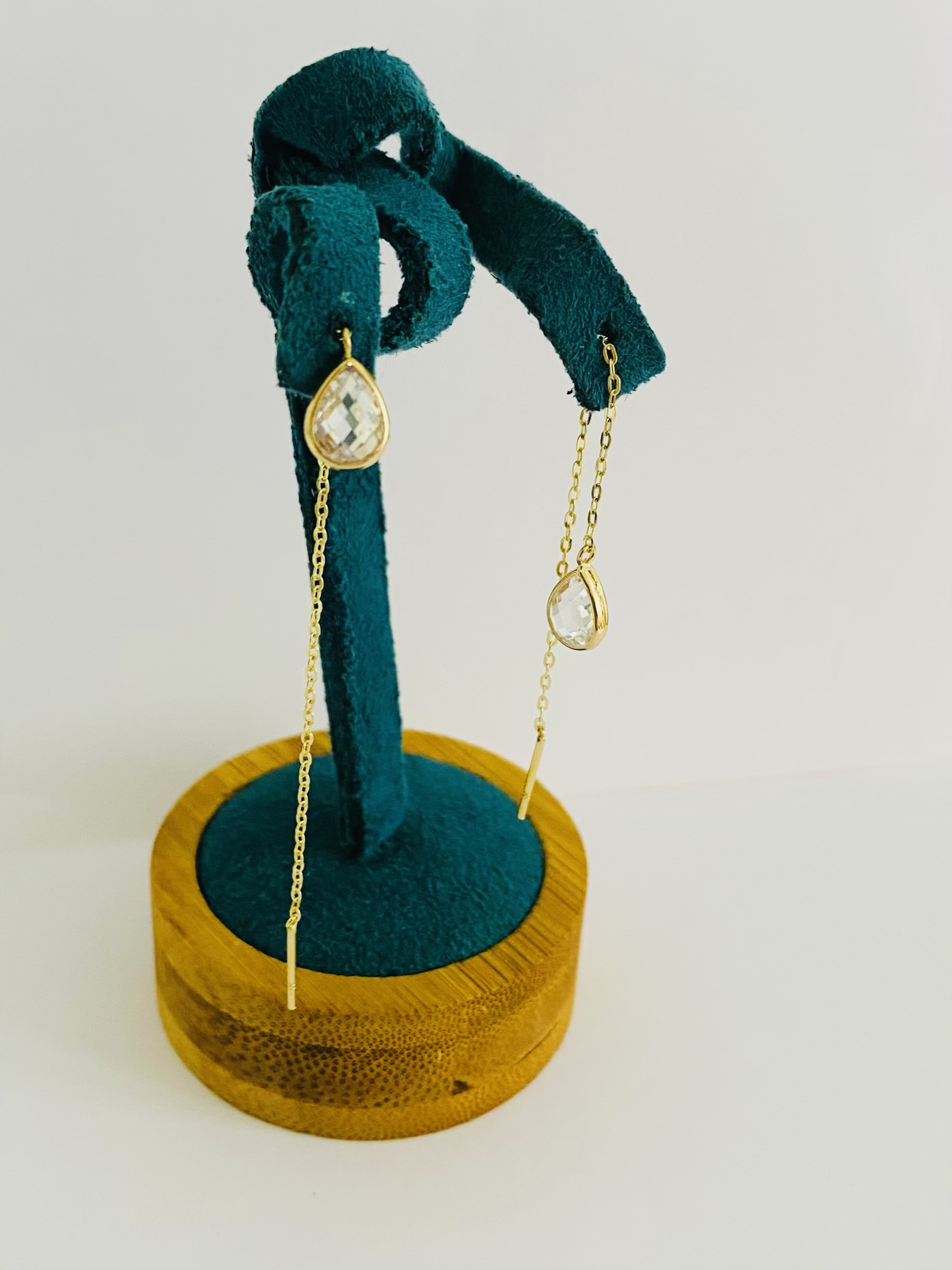 14k gold long 7cm earrings LNG-130