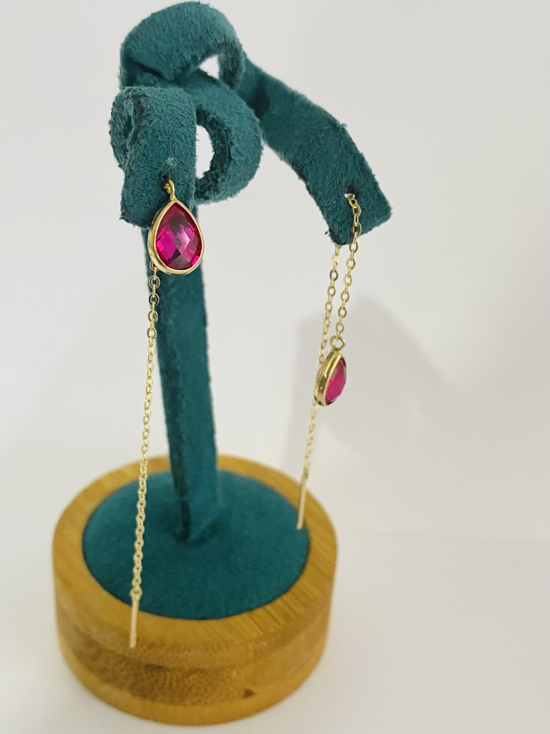 14k gold long 7cm earrings LNG-132