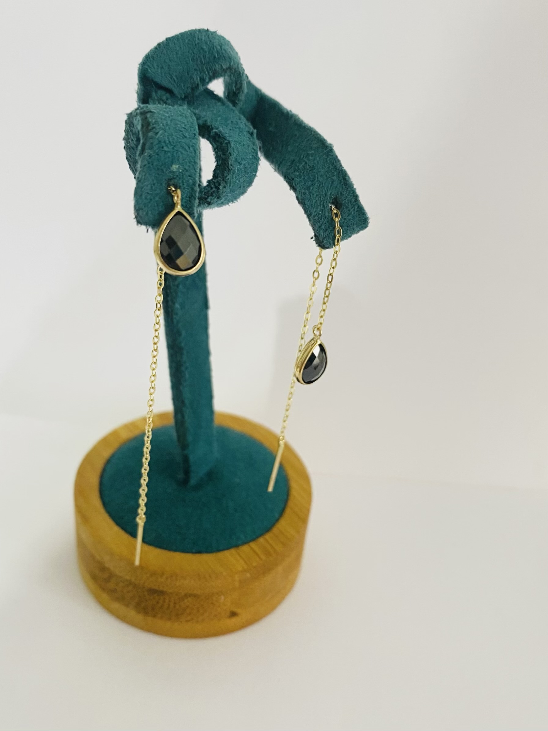 14k gold long 7cm earrings LNG-131